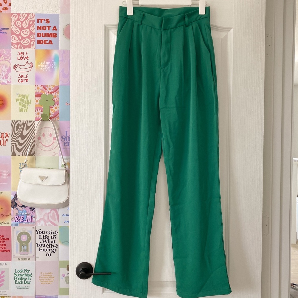 Princess Polly Emerald Green Wide-Leg Trousers